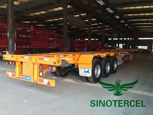 Container tipe kerangka Semi Trailer 60T 40 Ft flatbed Semi Trailer