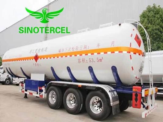 Tanki gas baja Mn Semi trailer Tanki bahan bakar 55000Liter Semi trailer propana