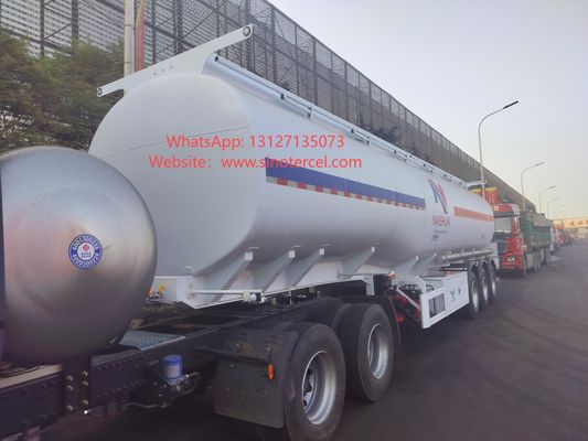3Axles Tank Minyak Putih Semi Trailer Dengan Kapasitas Pengisian 45CBM