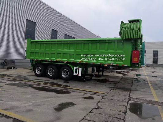 3 Poros Depan Lift Hidraulik Semi Dump 24CBM Pengungkapan Efisiensi Tinggi Dengan Tarp