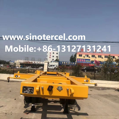 3 poros Kontainer Tipe Skeletal Semi Trailer Kuning Kapasitas Beban yang Luar Biasa