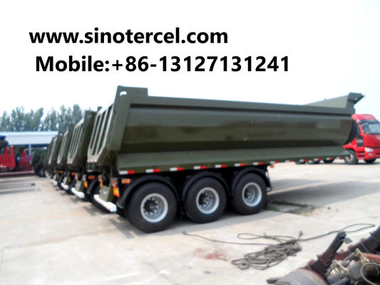 Heavy Duty Hydraulic 3 axle Tipper Semi Trailer Transportasi yang aman
