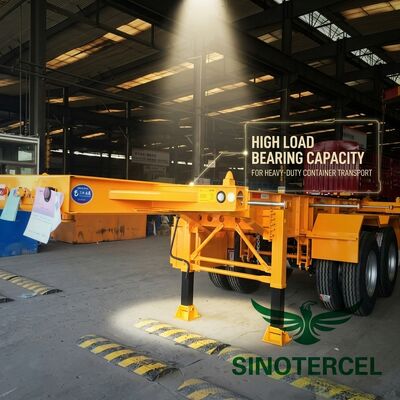 Container tipe kerangka Semi Trailer 60T 40 Ft flatbed Semi Trailer