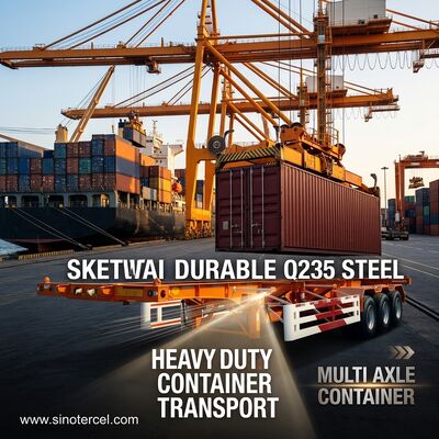 Flat Bed Semi Trailer 40ft Skeletal Semi Trailer 28T Dengan 2/3/4 Axles