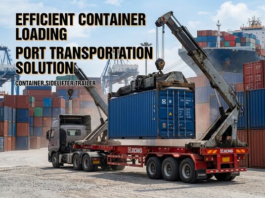 Pemuatan aman dengan sidelifter trailer side unloading dan tombol darurat berhenti