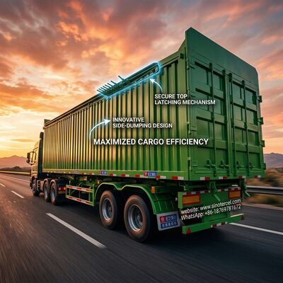 Semi trailer kargo berat tertutup dengan kapasitas 30-50 ton