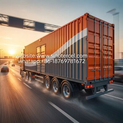 Semi trailer kargo kotak bertenaga tinggi 3 poros dengan kapasitas beban yang kuat