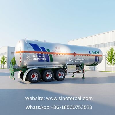 30CBM -60CBM Semi Tanker Trailer Pentane Semi Trailer 3 poros / 4 poros