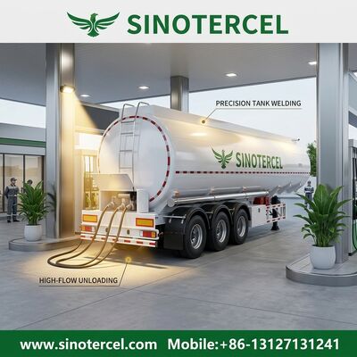 35CBM 3 Axle Fuel Tank Semi Trailer dengan Opsi ABS