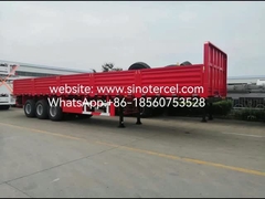 3 Axles Sidewall Semi Trailer Dropside Trailer Pallet Transport Mudah Pengungsian Efisien Beban Berat