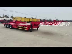 Semi Lowbed Trailer 60t 3 Axle Lowbed Trailer tarik wadah Terapkan di daerah dengan ketinggian terbatas